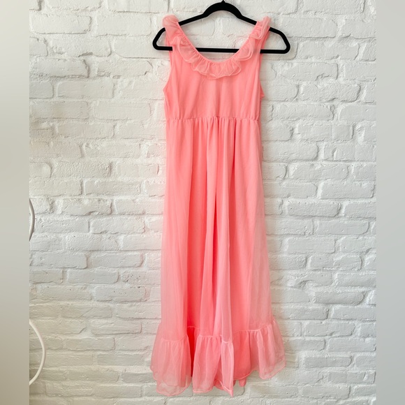 Pink Ruffle Maxi Dress - Picture 4 of 5